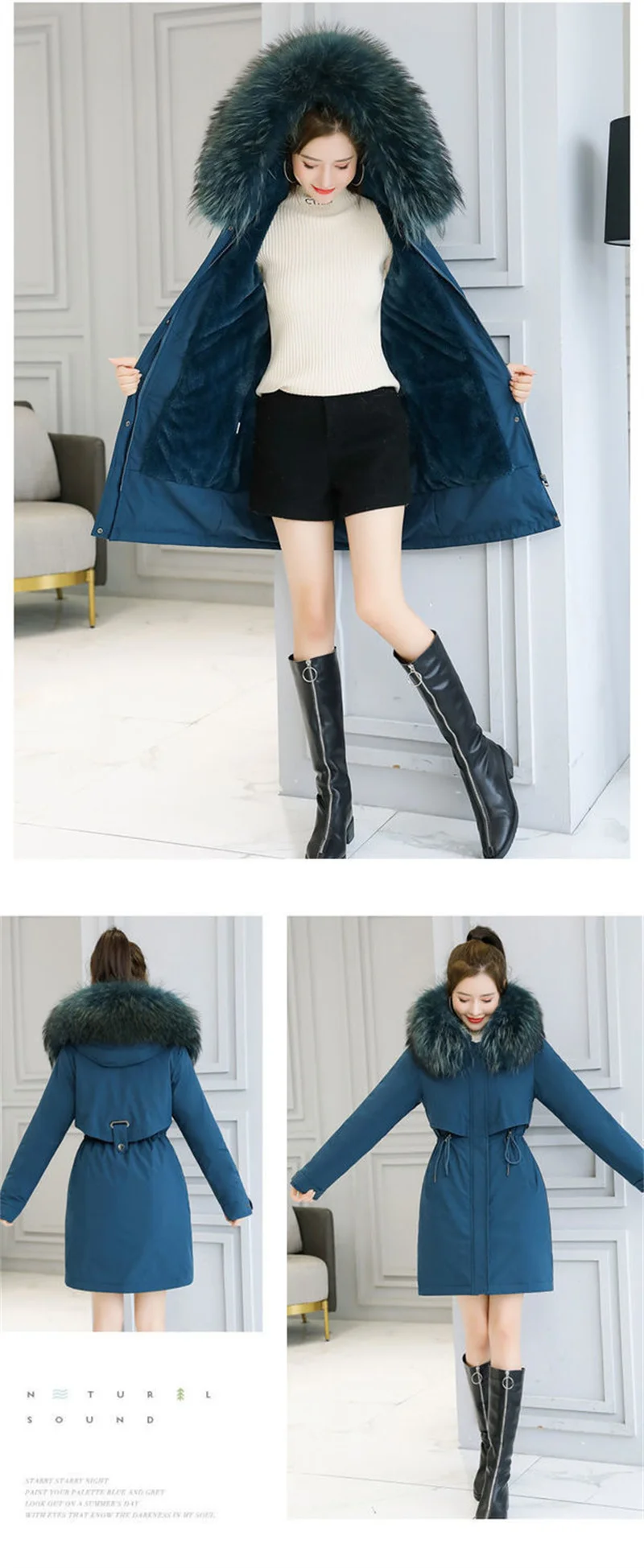 New Winter Jacket Women's Parkas Thick Warm Fur Lining Long Parka Female Hooded Padded Coat Outwear Female Windbreakers 6XL