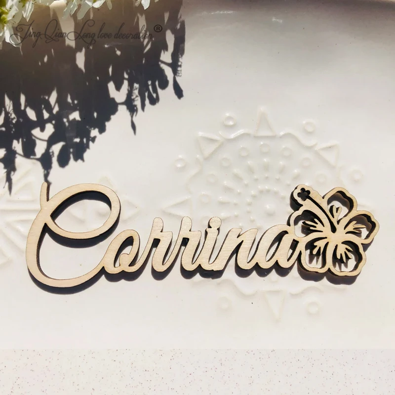 بطاقات مكان مخصصة مع زهرة الكركديه، بطاقات مكان الزفاف، أسماء قطع ليزر مخصصة، أسماء قطع ليزر خشبية، علامات الاسم، الحفلات، ديكو #4