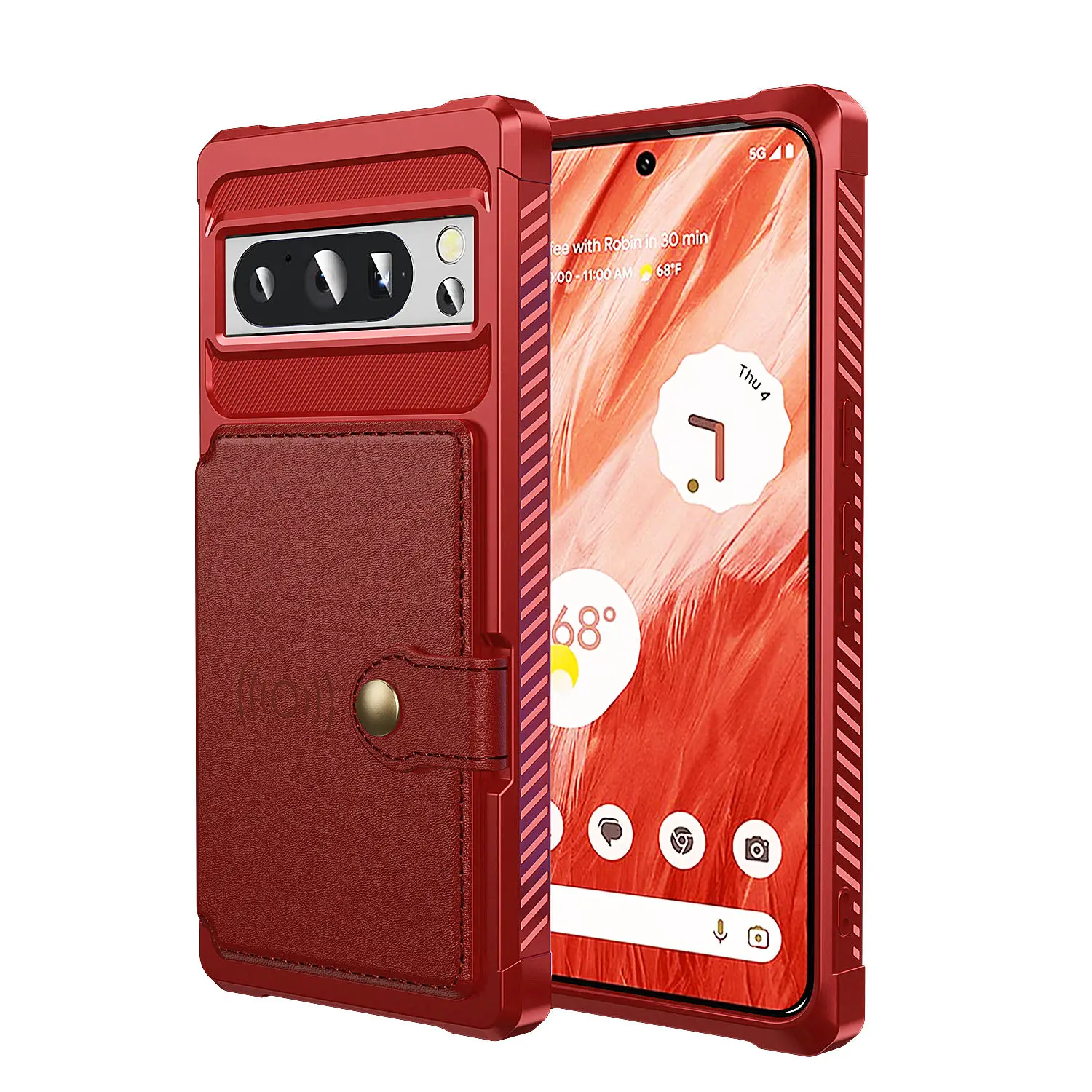 for Google Pixel 7 Pro 7A Pixel 8 Pro Pixel 8 Case with Card Holder, Heavy Duty Shockproof Rugged Leather Flip Wallet Cover