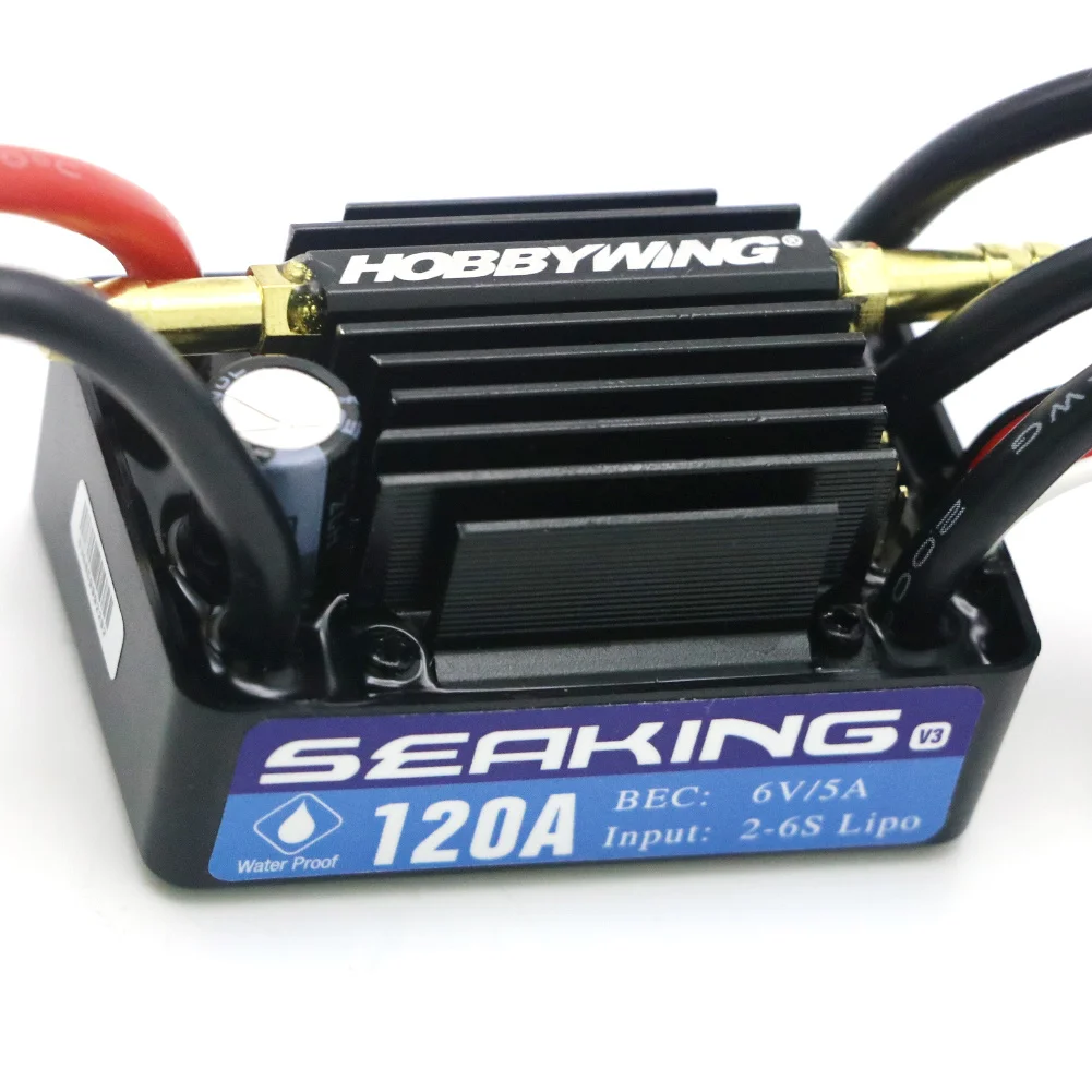 Hobbywing SeaKing V3 Waterproof 30A/60A/90A/120A/130A/180A 2-6S Lipo Speed Controller 6V BEC Brushless ESC for RC Racing Boat