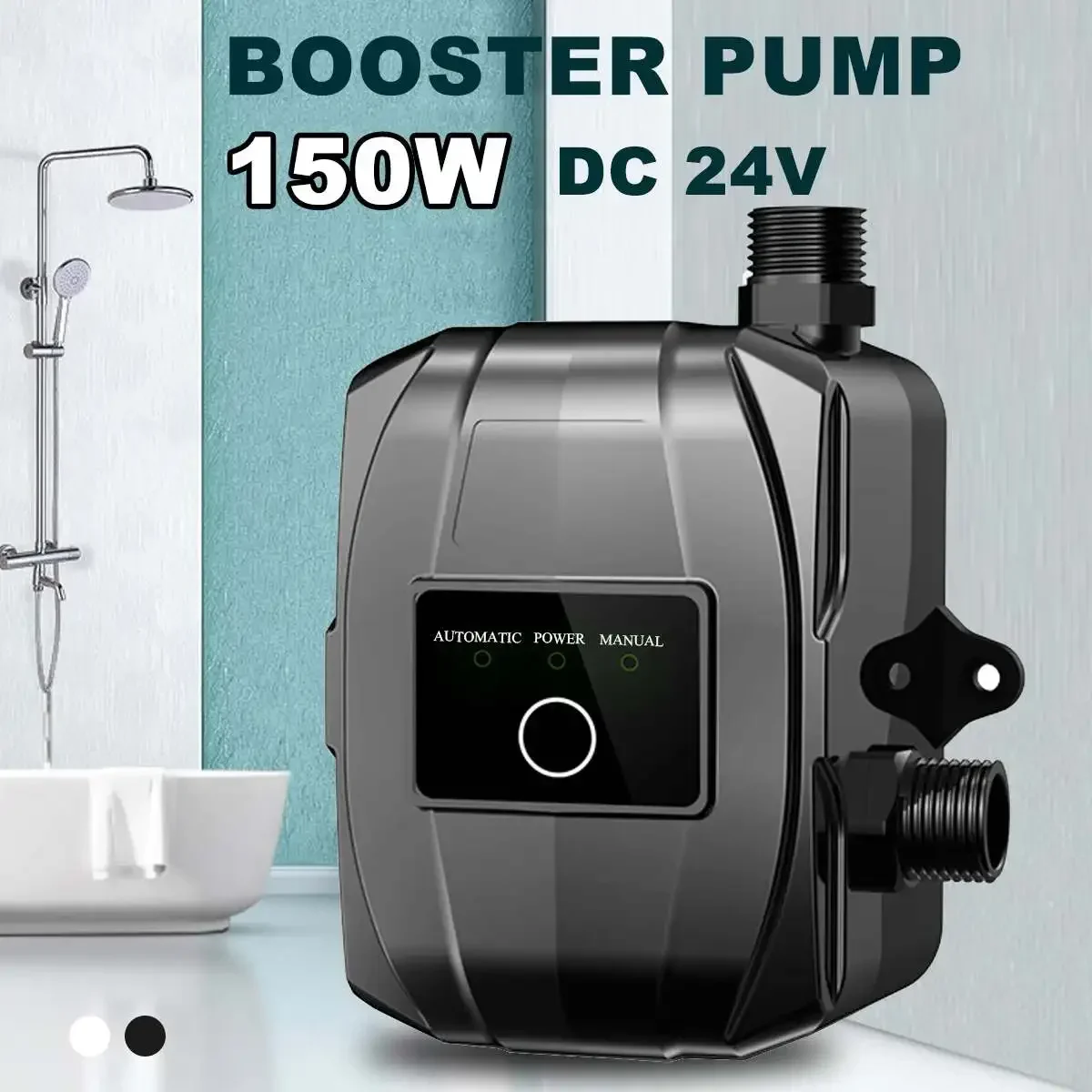 

22m 150W DC 24V Auto Water Pump IP56 Pressure Booster Pump Connector For Tapwater Kitchen Sink Shower Head Booster Pump Kit