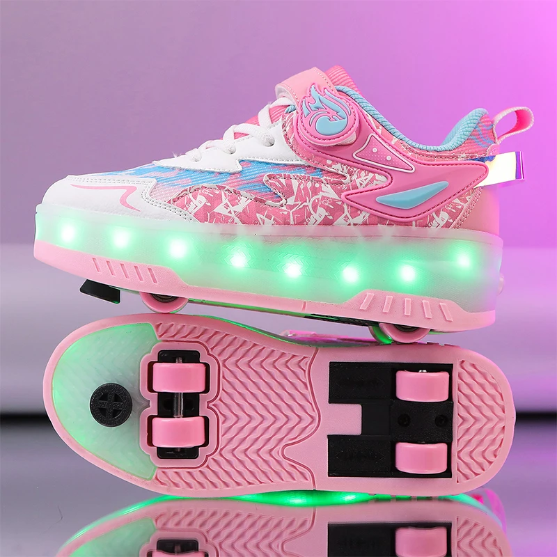 

Winter Kids' 2025 Roller Sneakers: Wear-Resistant Invisible 4-Wheel Auto-Retractable – Boys' & Girls' Wheeled Sports Shoes