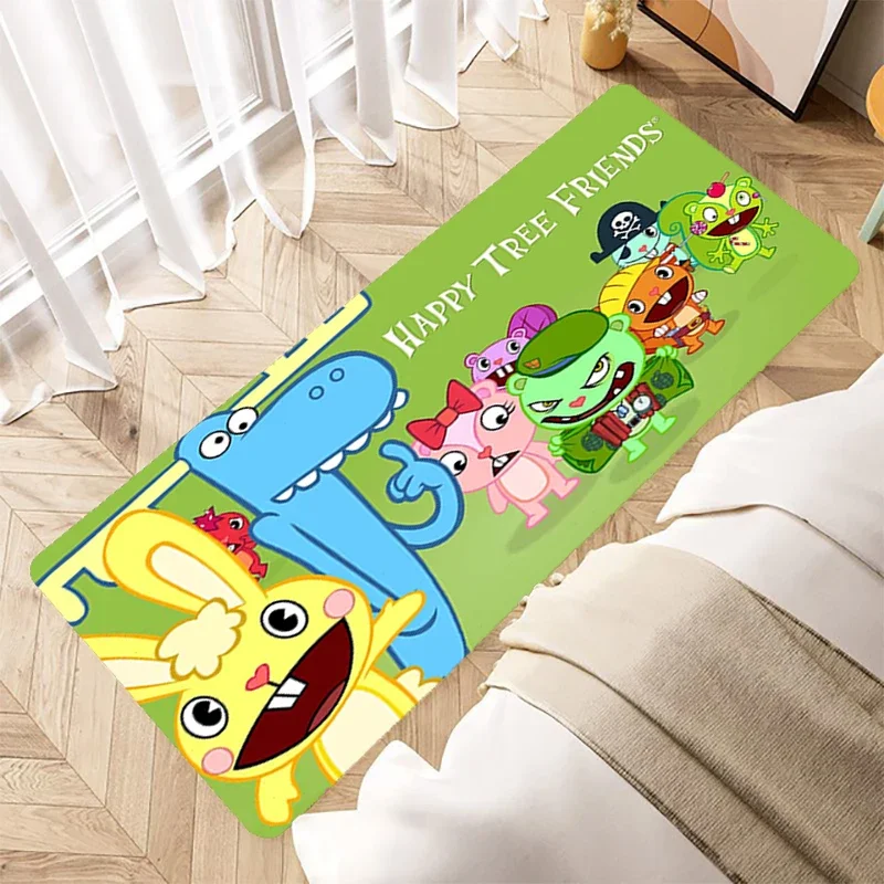 Cute Entrance Doormat Happy Tree Friends Children Room Mat Kawaii House Carpet Bathroom Floor Mats Washable Non-slip Kitchen Rug