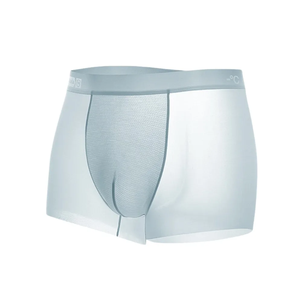

Elastic Mid Waist Ultra Thin Boxer Briefs Breathable Cool Feeling Underwear for Men Summer Quick Dry Shorts Underpants Summer