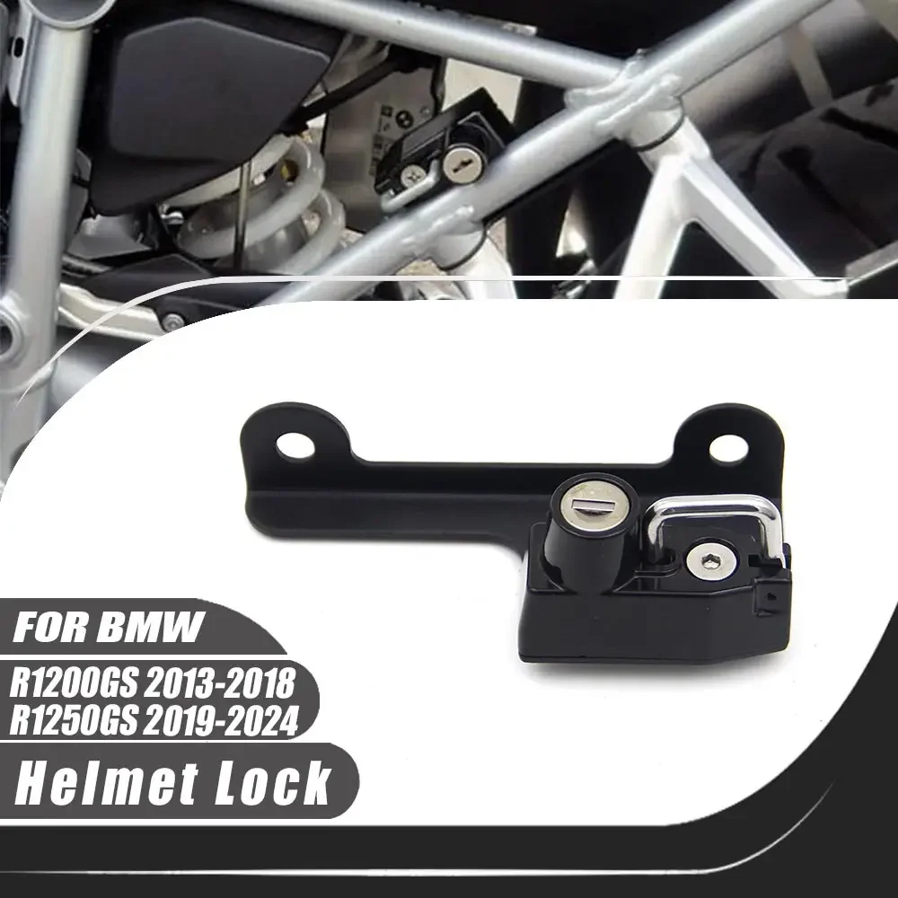 Motorcycle Left Helmet Lock Kit Helmets Security Anti-Theft Lock Rust-Proof Aluminum For BMW R1200GS R1250GS R-1200GS 2013-2023