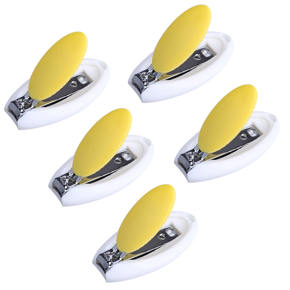 

5pcs Baby Nail Clippers Egg-Shaped Trimmer For Newborns Stainless Steel Protective Sleeve Baby Care Tool Random Color