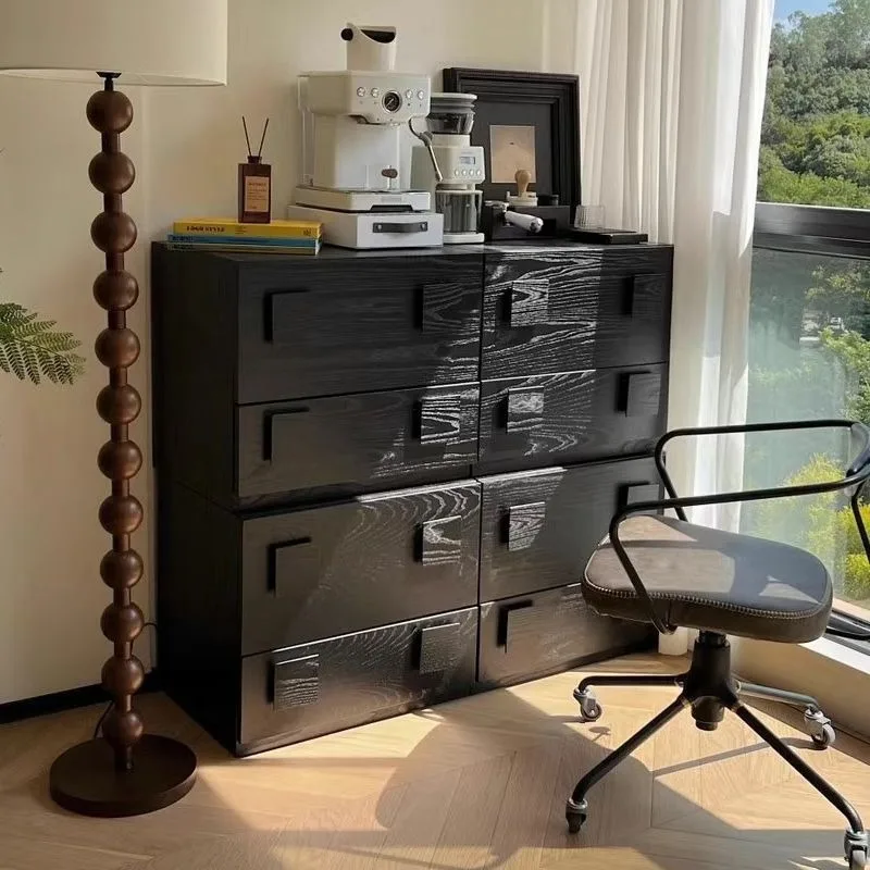 Meuble TV en bois massif, rangement de salon, module médiéval, meuble latéral américain rétro