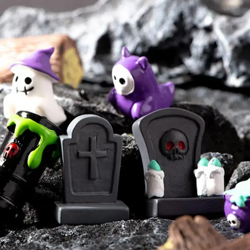 Halloween Small Ornament Skeleton Mummy Resurrection Ghost Festival Horror Resin Ornament Desktop Creative Decor