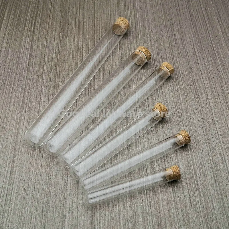 Imagem -04 - Tubo de Ensaio de Vidro Transparente com Rolhas de Cortiça Tubo Inferior Redondo Laboratório Suprimentos Faça Você Mesmo 12 mm 13 mm 15 mm 18 mm 20 Pcs Lot