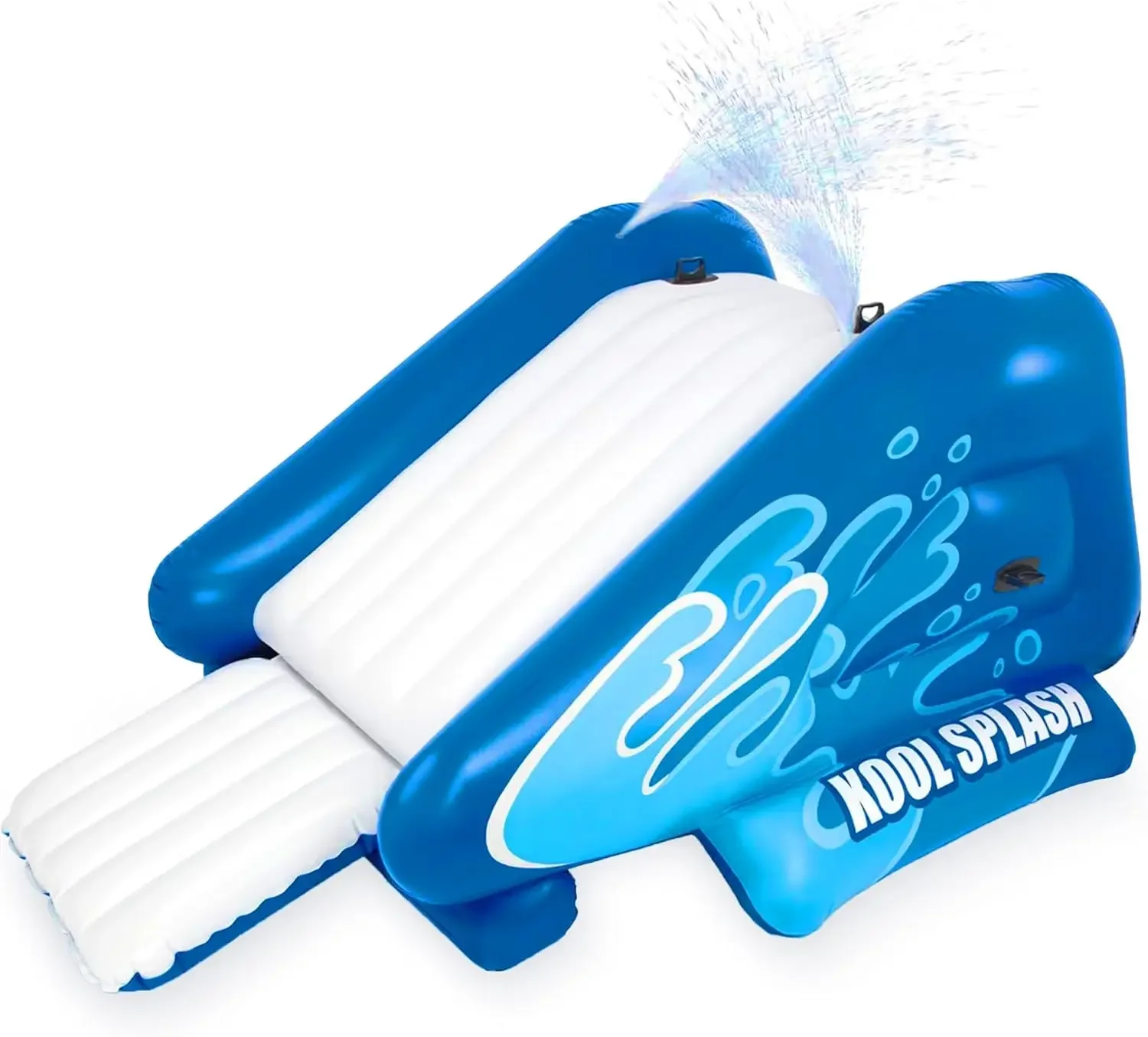 Kool Splash Tobogán acuático inflable para piscina, centro de juegos con pulverizadores integrados para niños y adultos de 6 años en adelante, azul