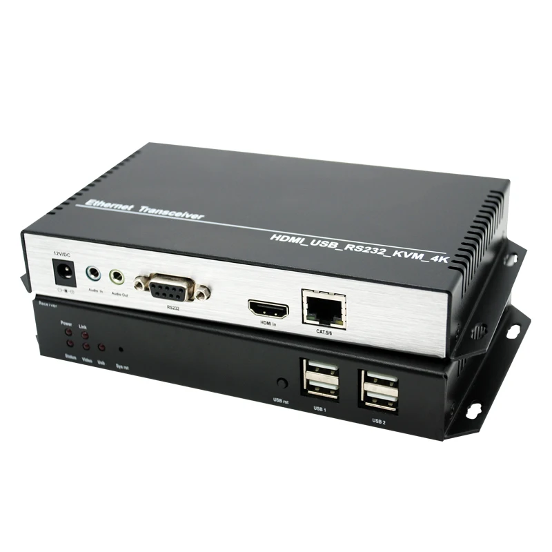 4K KVM HDMI Extender Over IP Cat5e/6 USB2.0/EDID/RS232 HDMI USB KVM Extender 120m