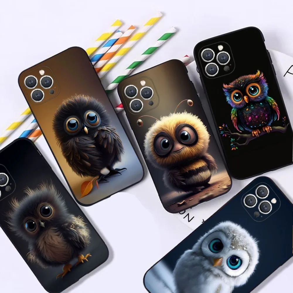 

Cute Owl Phone Case For iPhone 16,15,14,13,12,Pro,Max,11,7,8,Plus,XR,XS Max Shockproof Silicone Soft Shell