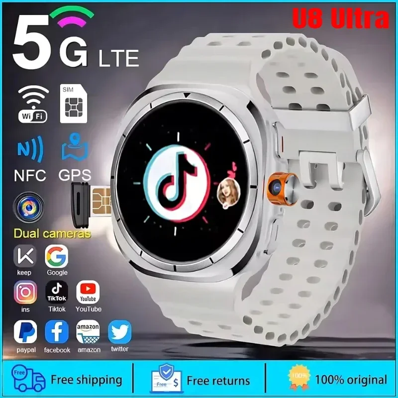 U8 Smart Watch with 4G and Rotatable HD Camera