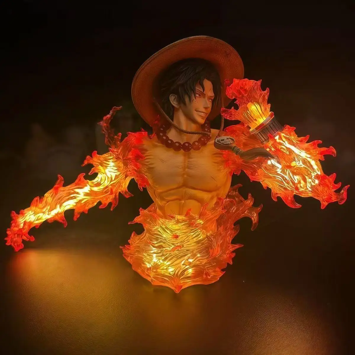13cm/5.12inch Anime One Piece Ace Figure Led Light Portgas D Ace Action Figures Pvc Statue Collectible Model Toys Gifts view 4