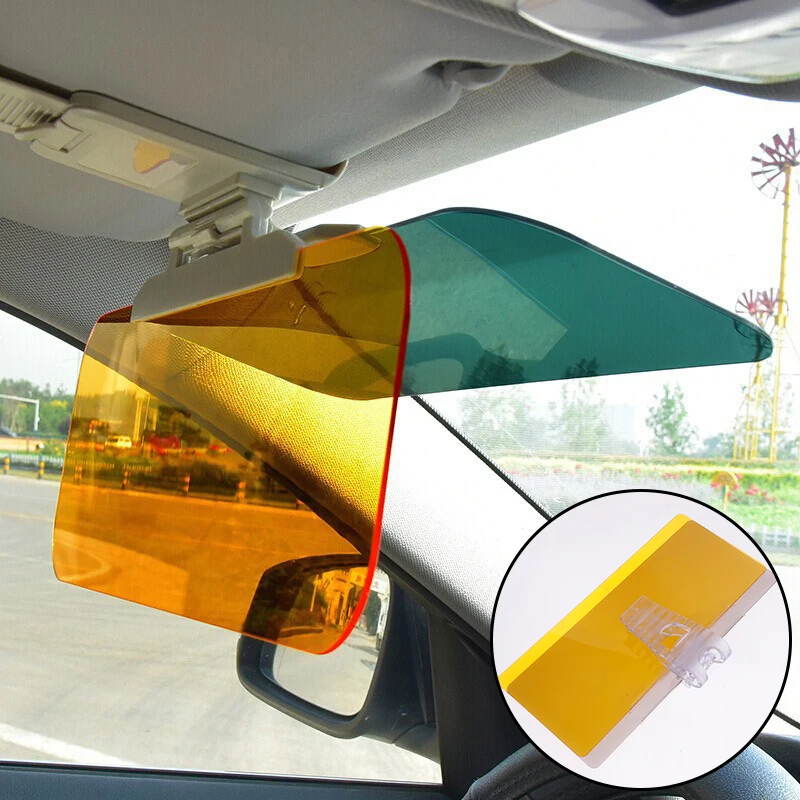 1PC HD Anti-uv occhiali Anti-abbagliamento Clip-on Driving Vehicle Shield For View Visor girevole specchietto retrovisore visiera parasole per auto