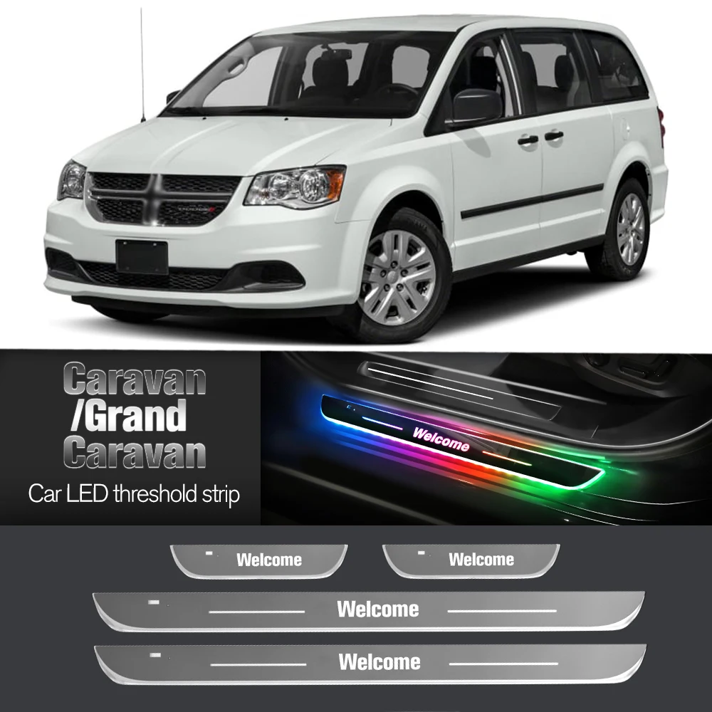 

Car Door Sill Light For Dodge Grand Caravan 2000-2017 2007 2008 2016 Customized Logo LED Welcome Threshold Pedal Lamp Accessorie