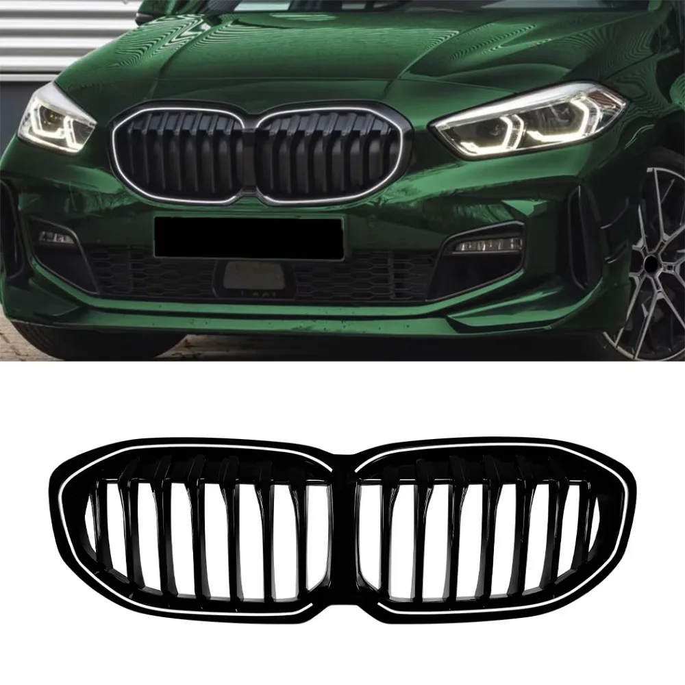 

With Light Front Kidney Replacement Double Grill Grille For BMW 1 Series F40 2019 2020 2021 2022-2024 Front Grille Racing Grills