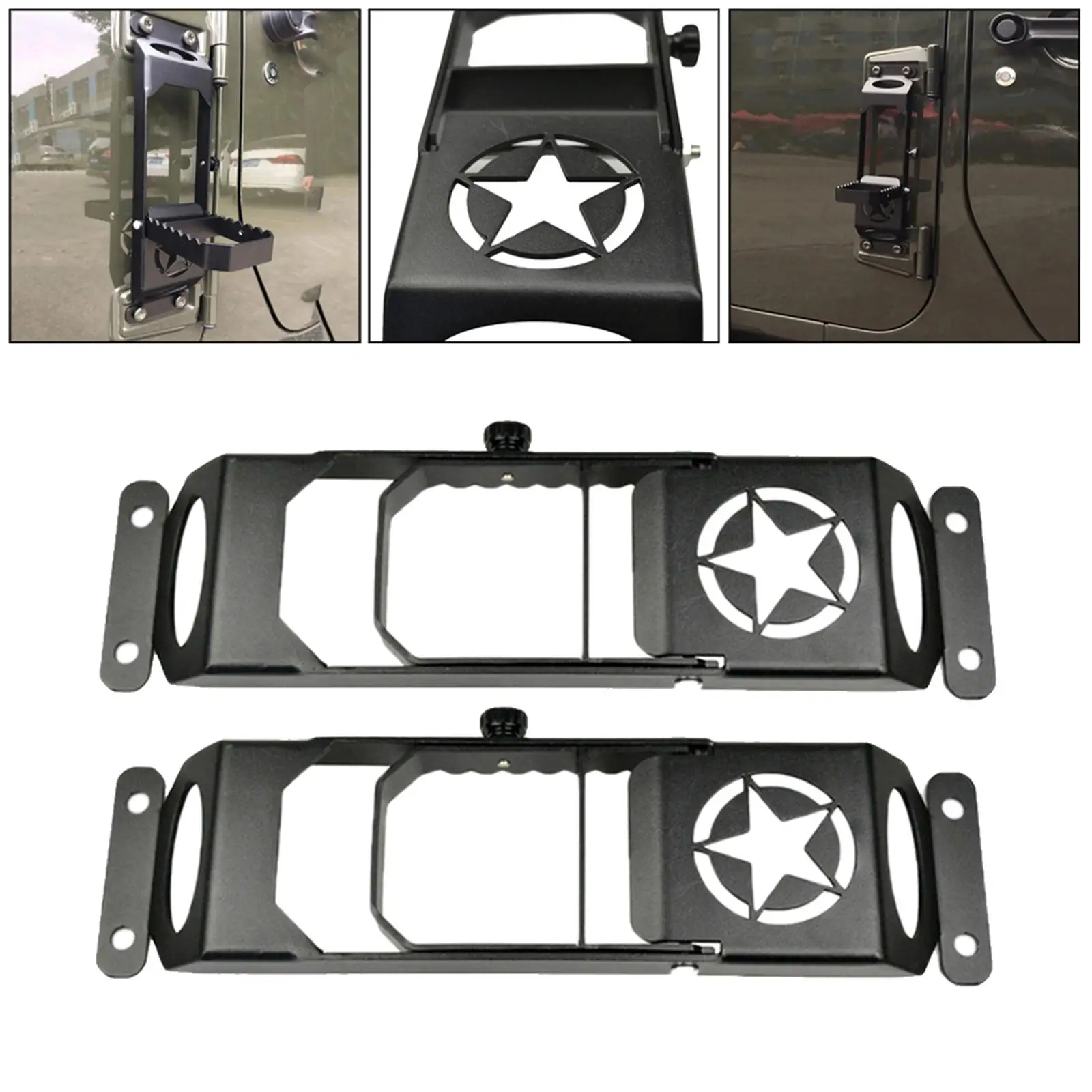 

Pair Door Hinges Foot Pedal Ladder Non-slip Design for Jeep JK
