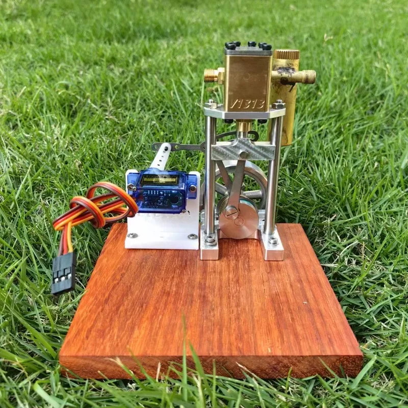 V1313 Mini Vertical Single Cylinder Steam Engine Model DIY Assembly Engine Model Kit Reversible Ship Model