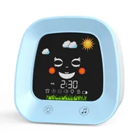 Kids Alarm Clock for Kids, Children's Sleep Trainer Clock with 4 Color Toddler Night Light, Sleep Sound Machine, Blue, Pink