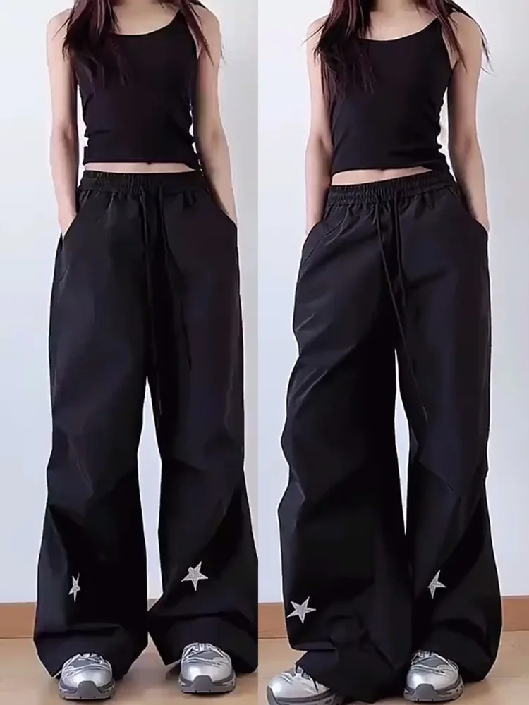 

Ретро американские брюки Qui Dry для мужчин и женщин, летние универсальные повседневные широкие брюки, свободные спортивные длинные брюки десантника