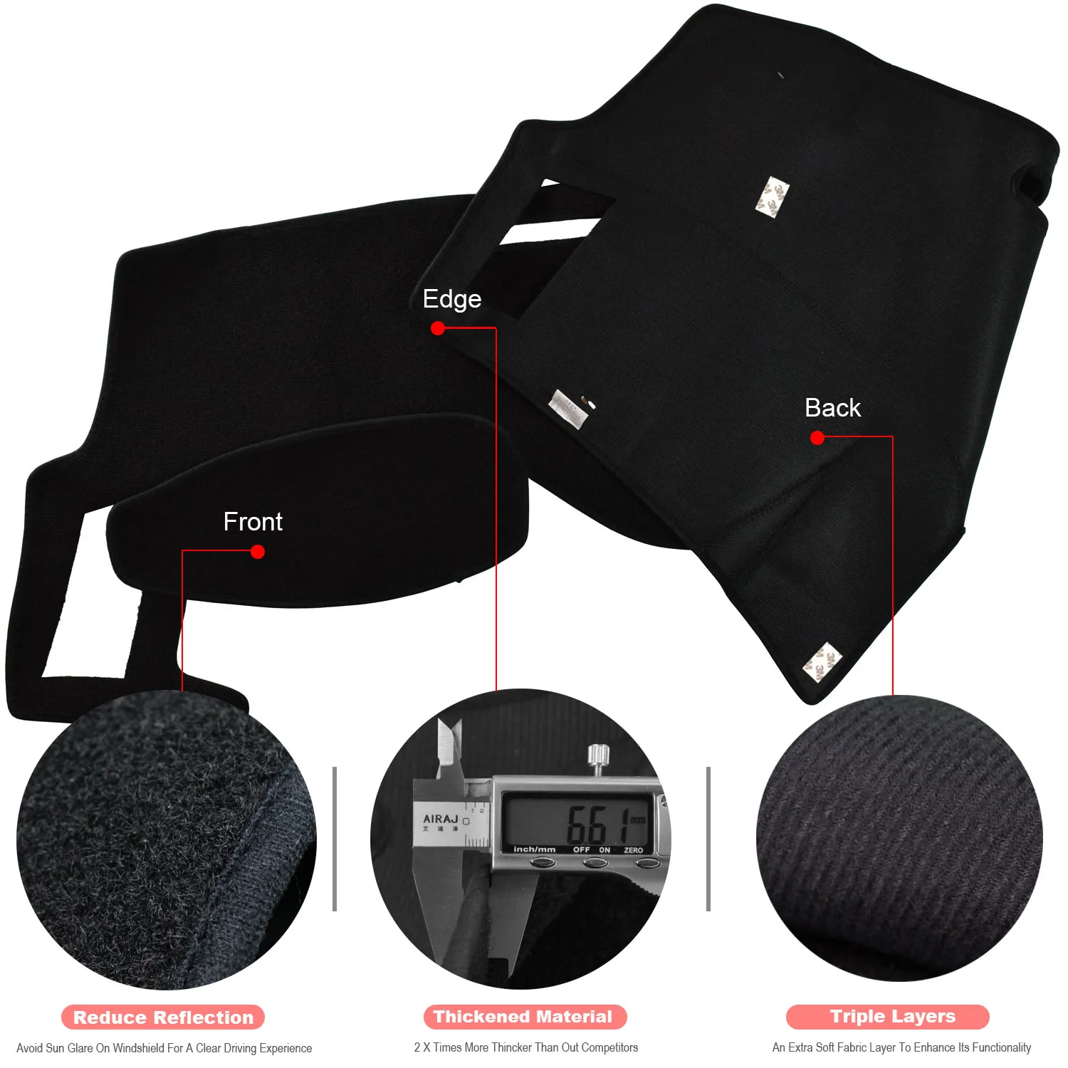Xukey Dashboard Cover Dashmat Dash Mat Sun Shade Dash Board Cover Fit For Infiniti FX35 FX45 FX50 2003 2004 2005 2006 2007 2008