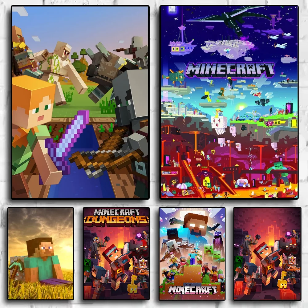 Game M-Minecrafts-s MC Poster art sticky wall waterproof home living room bedroom bar aesthetic decoration