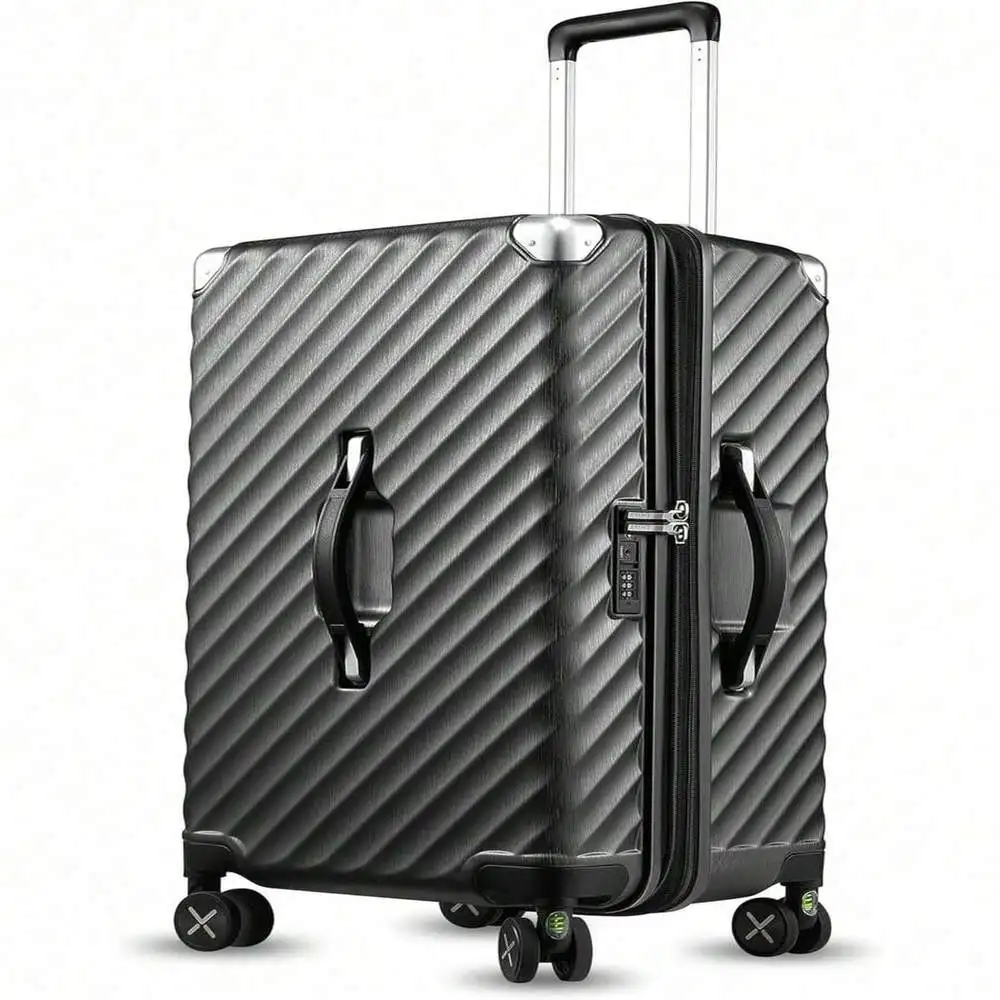 28 Inch 92.2L Expandable Hard Shell Trunk Luggage - Shock-Absorbing Spinner Wheels Large Suitcase For Long Trips