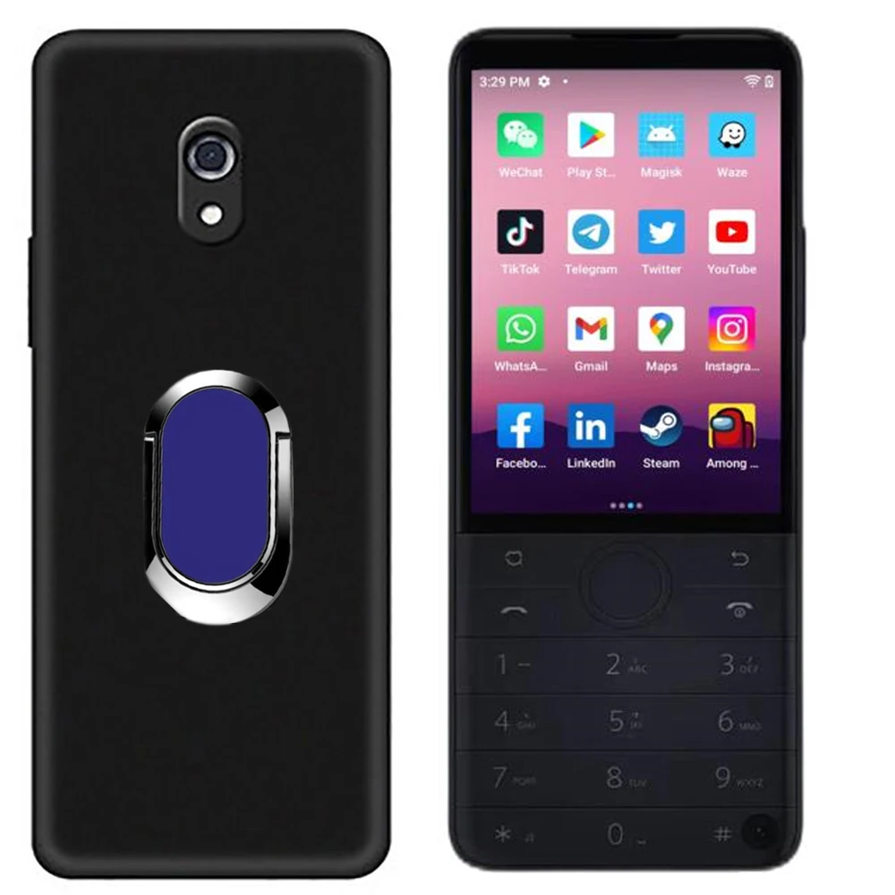 Ring Holder Case for Xiaomi Mi Qin F21 Pro Black Matte Kickstand Protective Cover for Xiaomi Mi Qin F22 Pro TPU Case
