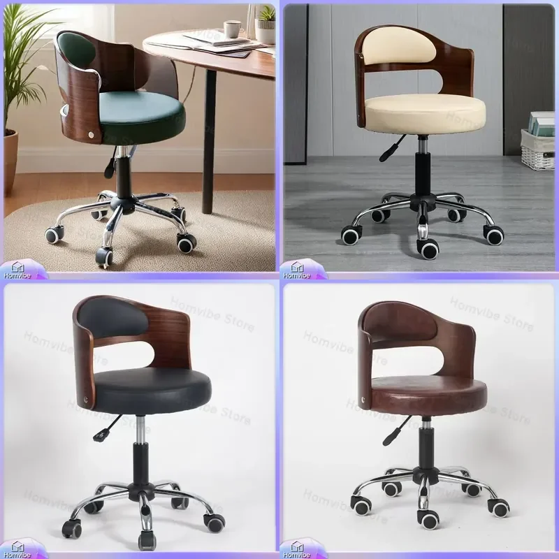 Luxury Bar Stool Adjustable Height Swivel Chair with Wheels Modern Kitchen Counter Seat Ergonomic Office Computer Chair for