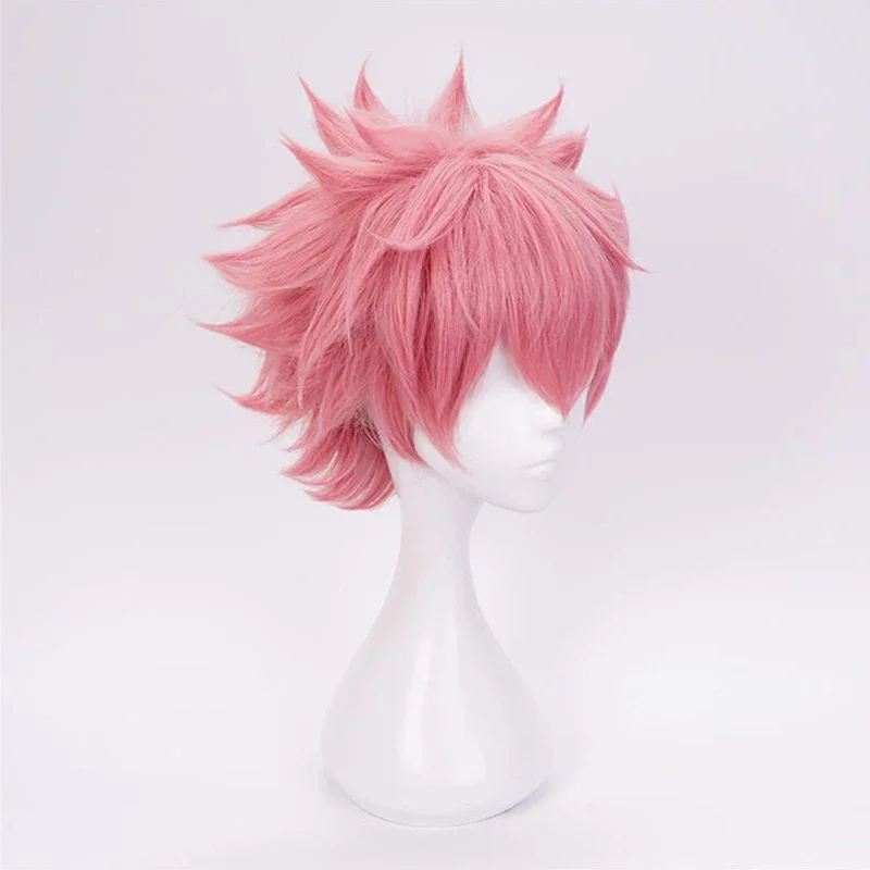 My Hero Academia Cosplay Perucas fantasia para homens e mulheres, cabelo curto sintético, Party Role Play, Mina Ashido, Boku Não