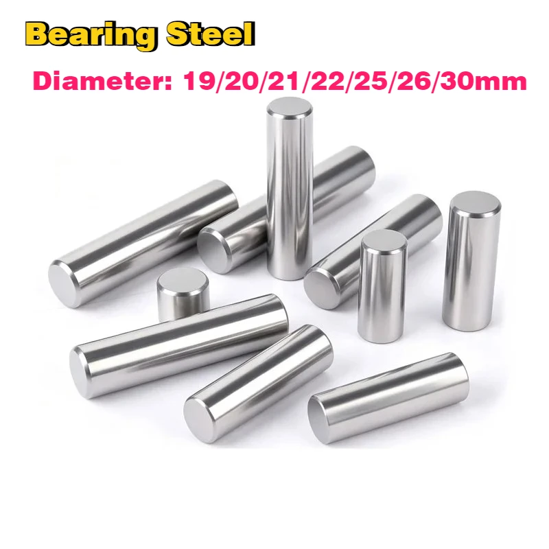 2-5Pcs Bearing Steel Cylindrical Pin Dia 19mm - 30mm Bearing Steel Hard Shaft Needle Roller Round Straight Pin Locating Dowel