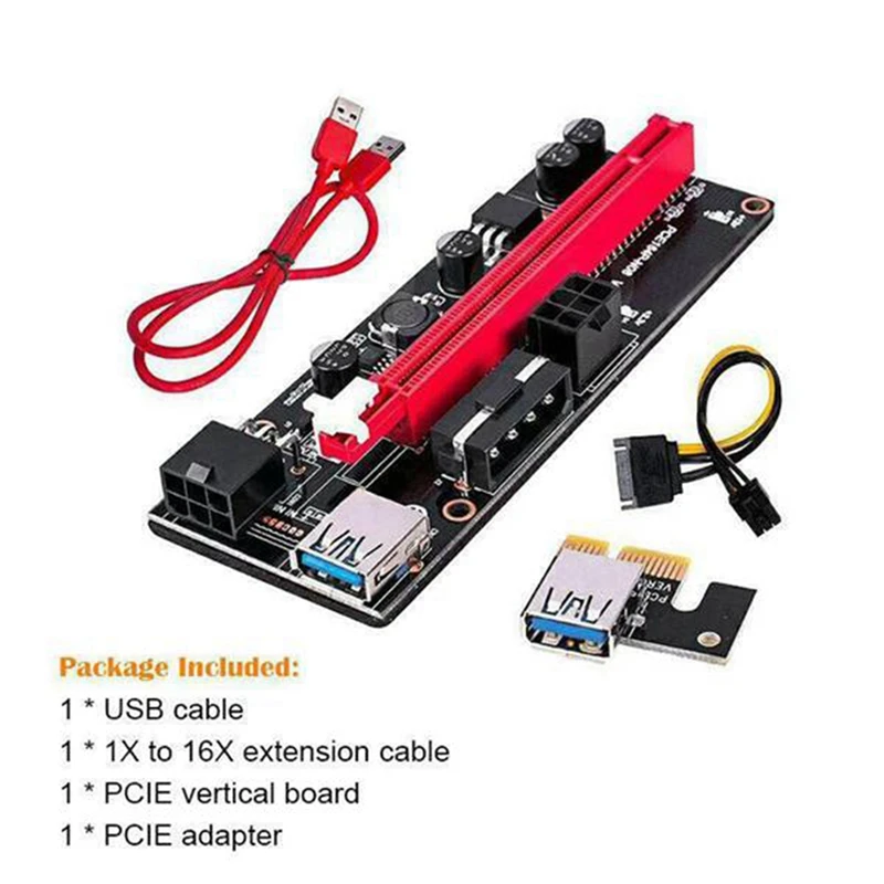 USB 3.0 데이터 케이블, 비트코인 채굴, 전원 공급 장치, Ver009s Pci-E 라이저 카드, Pcie 1X ~ 16X, 60cm, 16A