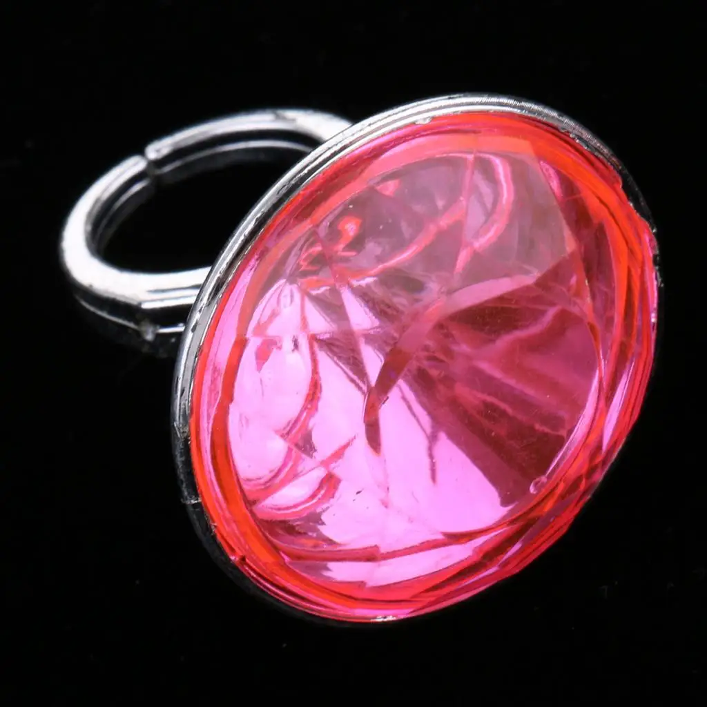 แหวนพลาสติกหลากสีสำหรับเด็ก ของเล่นเครื่องประดับเด็ก อุปกรณ์เสริมสำหรับเล่นบทบาทสมมติ ปรับขนาดได้ เหมาะสำหรับเป็นของชำร่วยในงานปาร์ตี้