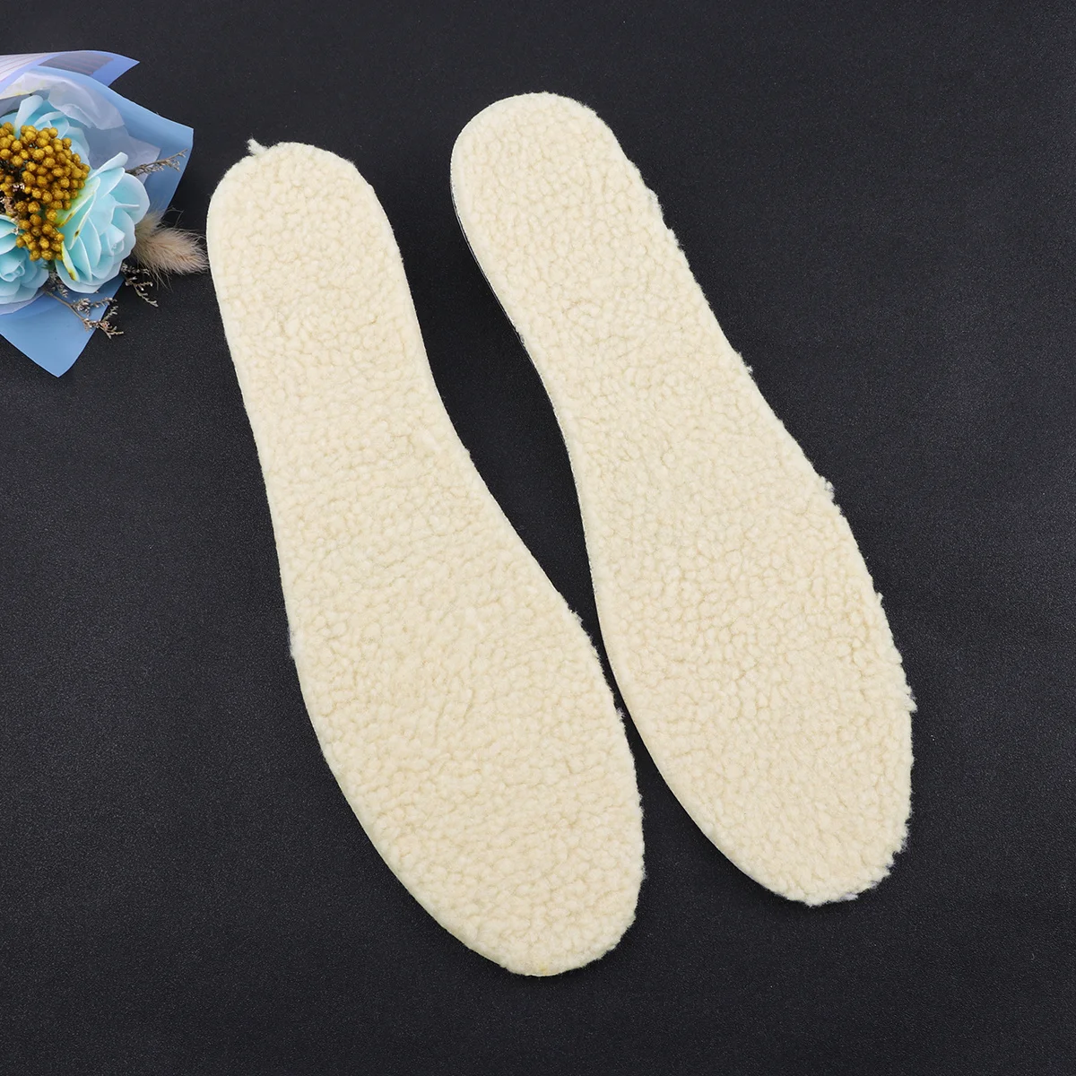 

1 Pair 4Cm Heightening Insole Wool Eva Material Beige Cotton Insoles For Women Men Adults Comfortable Breathable Shoe Inserts