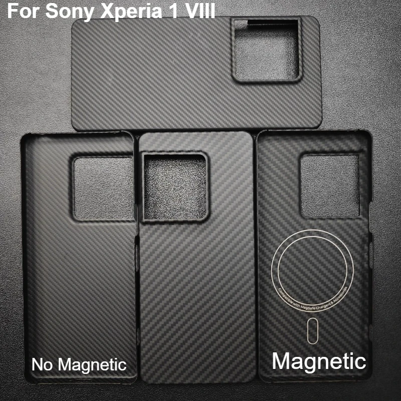 Funda magnética de fibra de carbono y aramida para Sony Xperia 1 VIII, cubierta trasera rígida Magsafe para Sony Xperia 1 VIII, funda protectora