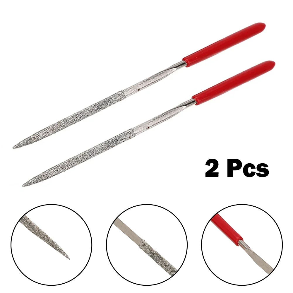 

2Pc Triangular Diamond Files For Filing In Hard To Reach Areas On Steel Glass Stone Metal Wood Plastic Grinding Hand Tool