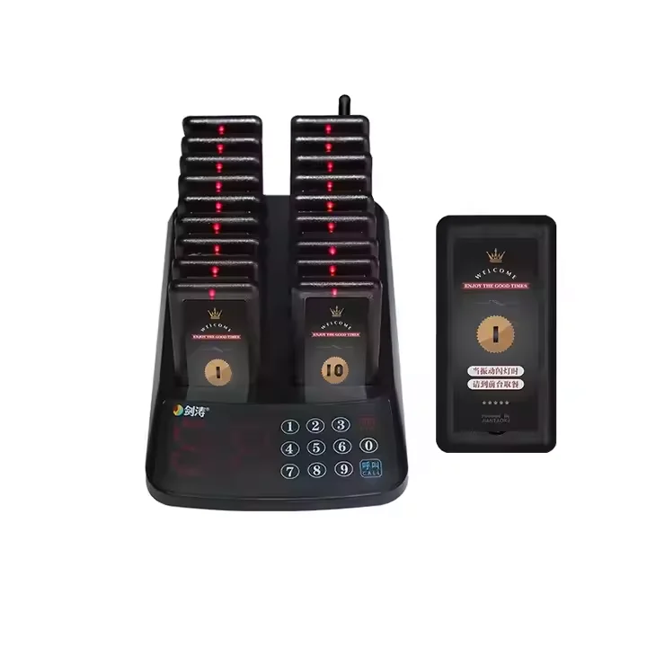 Wireless Table Buzzer Alarm Coaster System Touch Screen Waiter Call Pager for Cafe and Restaurant Easy to Use Paging System