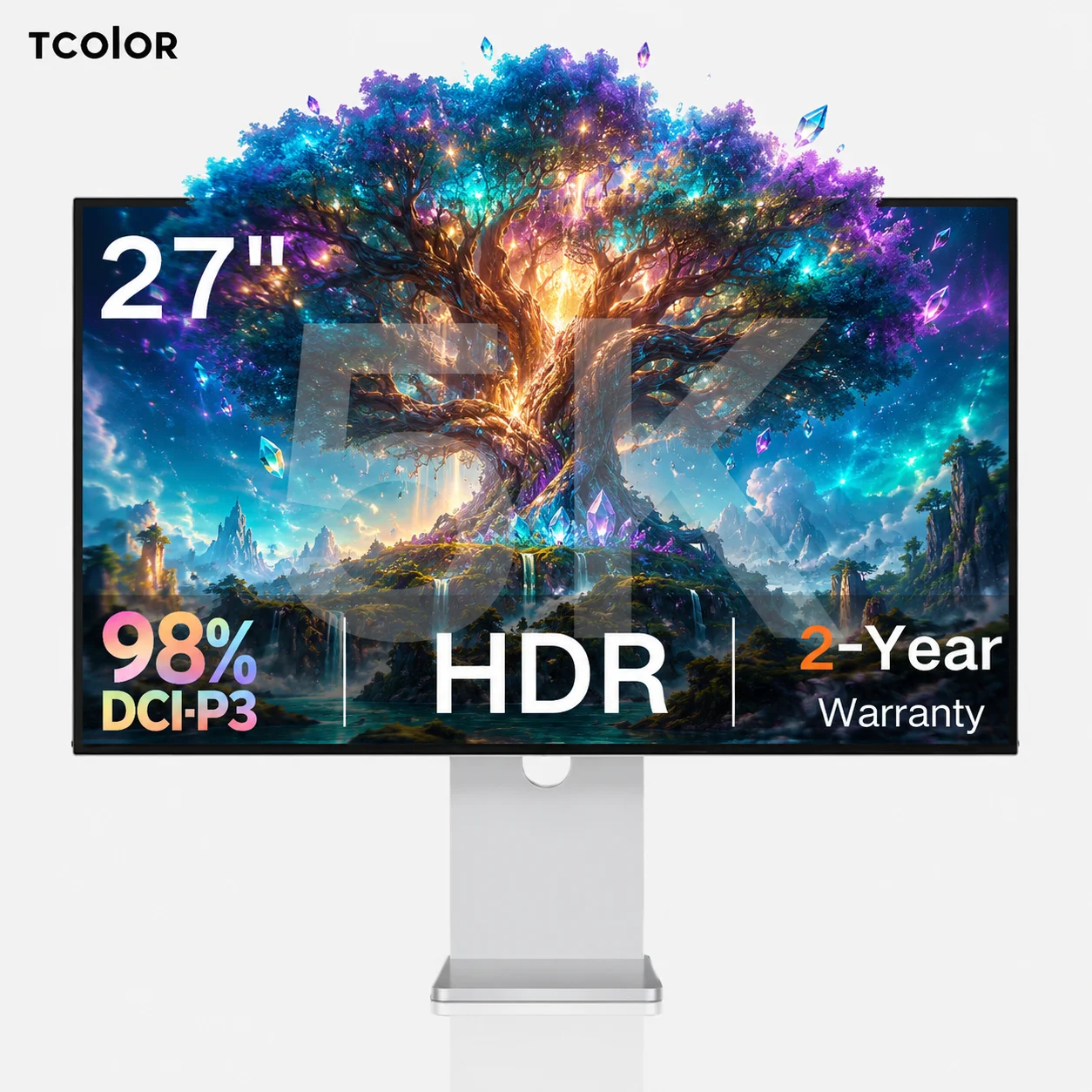 

TCOIOR 27" 5K IPS 5120* Monitor ΔE≤2 HDR600 99% DCI-P3 100% sRGB Professional Color Calibration