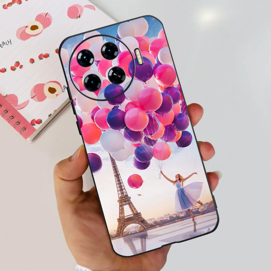 For Tecno Spark 20 Pro Plus Case 2024 New Stylish Marble Flower Black Silicone Phone Case For Tecno Spark 20 Pro+ Capa KJ7 Cover