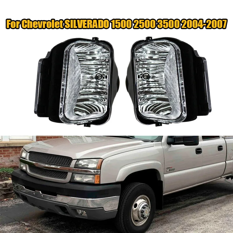 Clear Front Bumper Fog Light Front Drive Lamp Fog Lamp Assembly For Chevrolet SILVERADO 1500 2500 3500&HD Classic 2004-2007