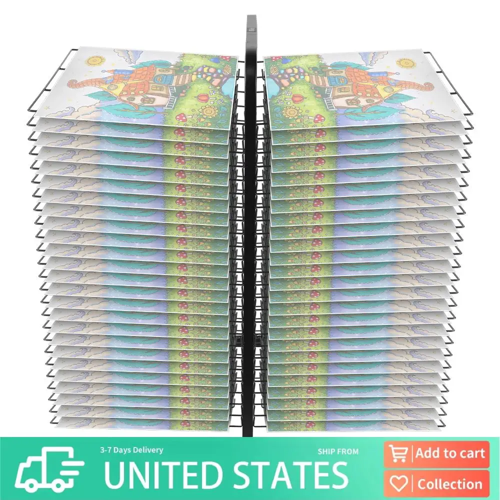 

50 Floors Metal Art Storage Rack Double Sided Mobile Art Canvas Organizer for Classrooms and Studios