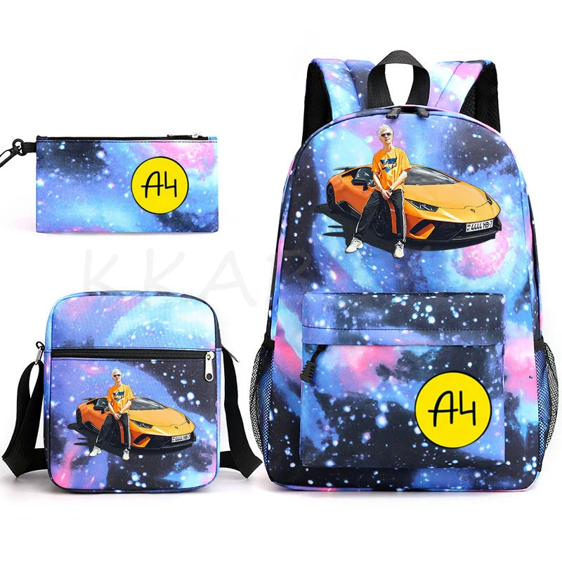 Mochila con estampado 3D para adolescentes y niñas, conjunto de 3 piezas A4, Oxford, Gran capacidad, A4, Lamba, estudiantes