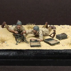 1/35 Scale Resin Figure Model Kit Scene Italian 45mm Mortar Squad North Africa Scene  (NO Base) Unpainted Unassembled DIY Toys