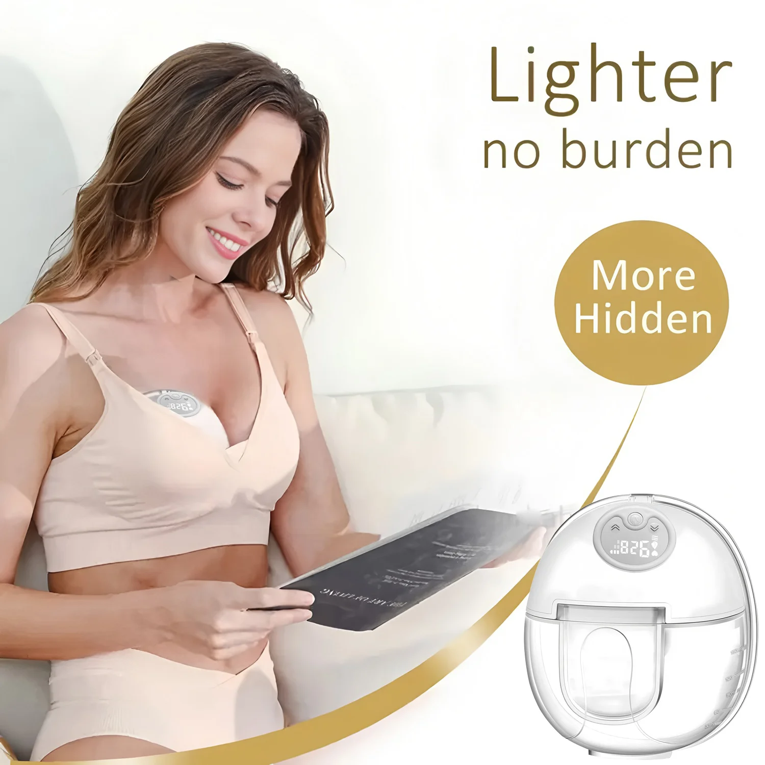 مضخة الثدي الكهربائية بدون استخدام اليدين المحمولة USB يمكن ارتداؤها مضخة الثدي التلقائي آلة حليب الثدي لوازم الأم والطفل #2