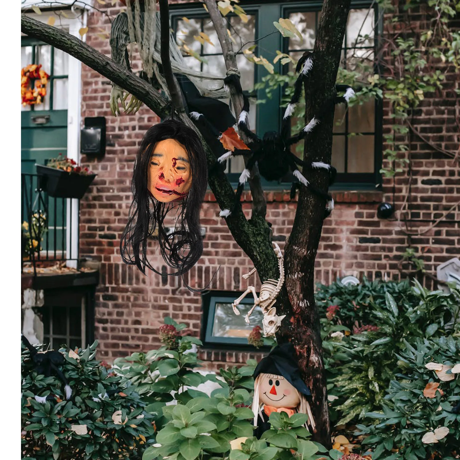 

1Pcs Long Hair Sadako Head Halloween Pendant Horror Hanging Ghost Decoration Haunted House Party Prop Halloween Pendant