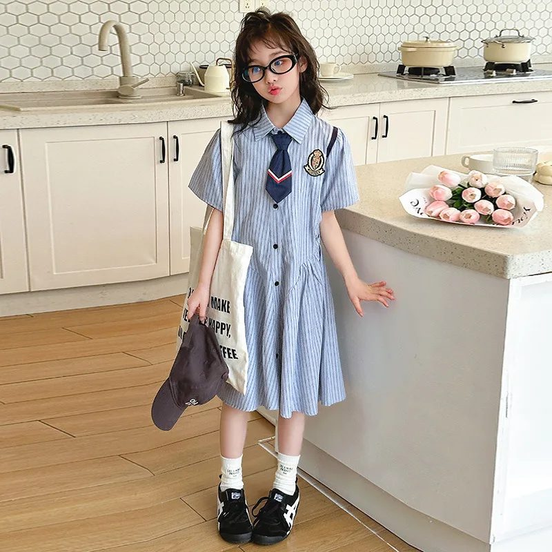 Baby Girl Dress Skirt Children Fashion Child Children 2024 Casual New Western Style Summer Dress Girls Big Girls Summer Dresses image 4