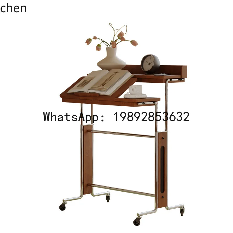 

X7 Desk Mobile Vintage Computer Desk Adjustable Desk Study Retro Bedside Table