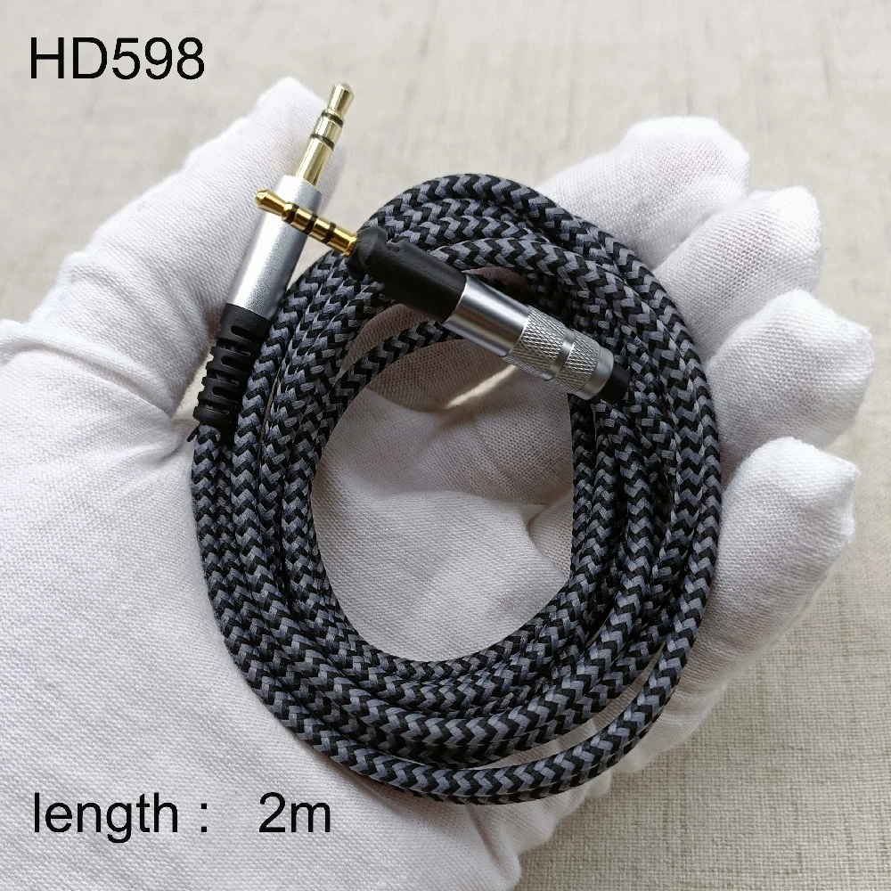 Replacement Cable for Sennheise HD598 HD558 HD518 HD 598 Headphone Earphone Headset 3.5mm to 2.5mm Stereo Bass Audio Cables