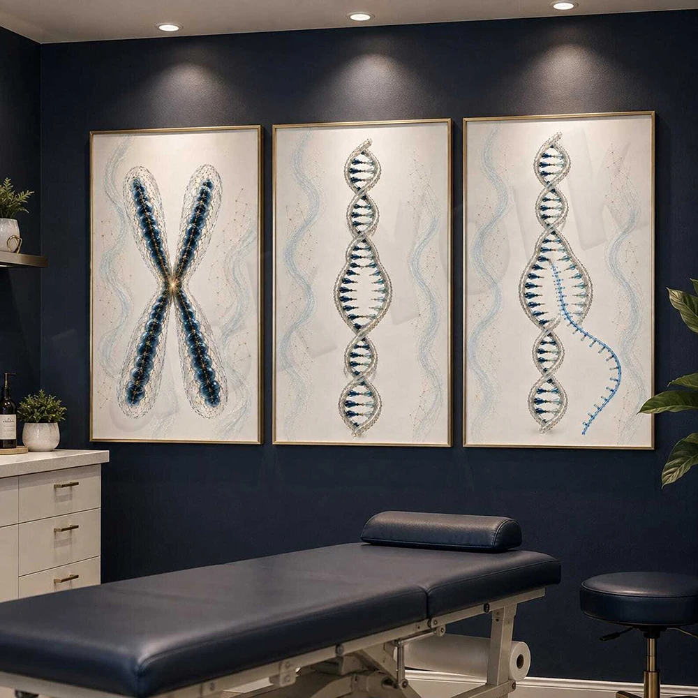 Genetic art, DNA and RNA, chromosome decoration, molecular biology, pharmacogenomics decorative canvas posters